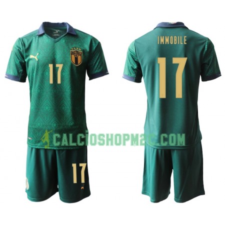 Italia Ciro Immobile 17 Bambino Maglia Terza Euro 2020 Manica Corta (+ Pantaloncini)